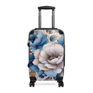 Floral Suitcase for Stylish Travelers, Travel Luggage, Personalized Flower Bag, Vacation Gear, Gift for Travelers