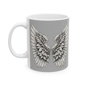Angel Wings Ceramic Mug | Coffee Cup for Dreamers, Gift for Her, Inspirational Home Decor, 11oz 15oz Sizes