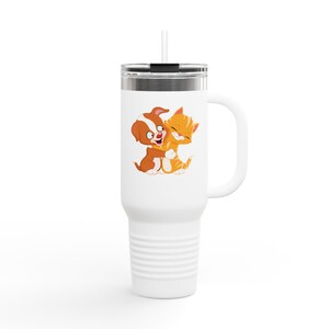 Mug de voyage isolé fantaisiste amour d'animal de compagnie, tasse de voyage animal mignon, tasse à café de 40 oz, verres chien chat, cadeau amusant pour les amoureux des animaux de compagnie