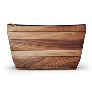 Natural Wood Texture Accessory Pouch, Rustic Makeup Bag, Eco-Friendly Travel Case, Personalized Gift, Organizer for Essentials