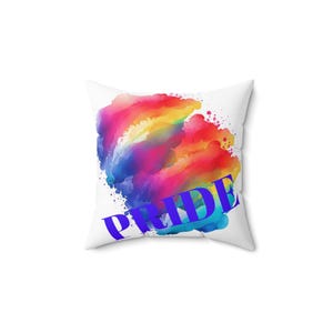 Pride Square Pillow | Colorful Decor for LGBTQ+ Spaces, Home Decor, Gift for Pride Month, Sofa Cushion, Throw Pillow