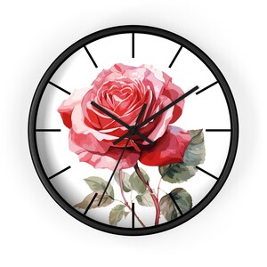Elegante reloj de pared con rosas florales, decoración del hogar, regalo para amantes de las flores, regalo del Día de la Madre, reloj de estilo vintage.