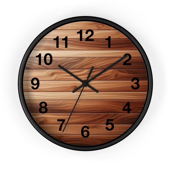 Reloj de pared rústico de madera natural, ideal como regalo de