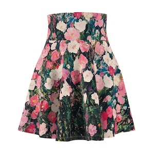Floral Women&#39;s Skater Skirt, Perfect for Spring, Summer Parties, Boho Style, Everyday Wear, Gift for Her