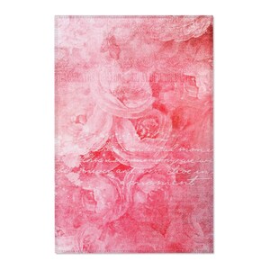 Carpette à fleurs rose poudré, décoration d'intérieur romantique, décoration de salon, cadeau de mariage, tapis de style vintage, tapis rose pâle, carpettes
