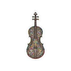 Colorful Violin Kiss-Cut Stickers | Artistic Music Decor, Laptop Stickers, Instrument Lover Gifts, Scrapbooking Supplies, Violin Art