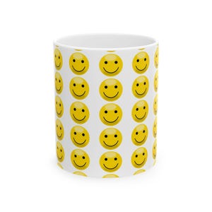 Happy Face Ceramic Mug | Smiley Coffee Cup, Gift for Friends, Cute Kitchen Decor, Cheerful Drinkware, Perfect for Birthdays