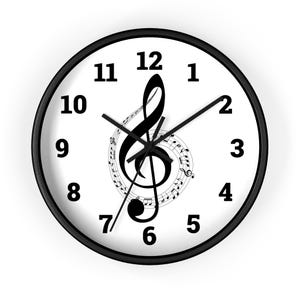 Musical Note Wall Clock - Perfect for Music Lovers, Gift for Musicians, Home Decor, Red Clock, Birthday Gift, Music Room Decoration