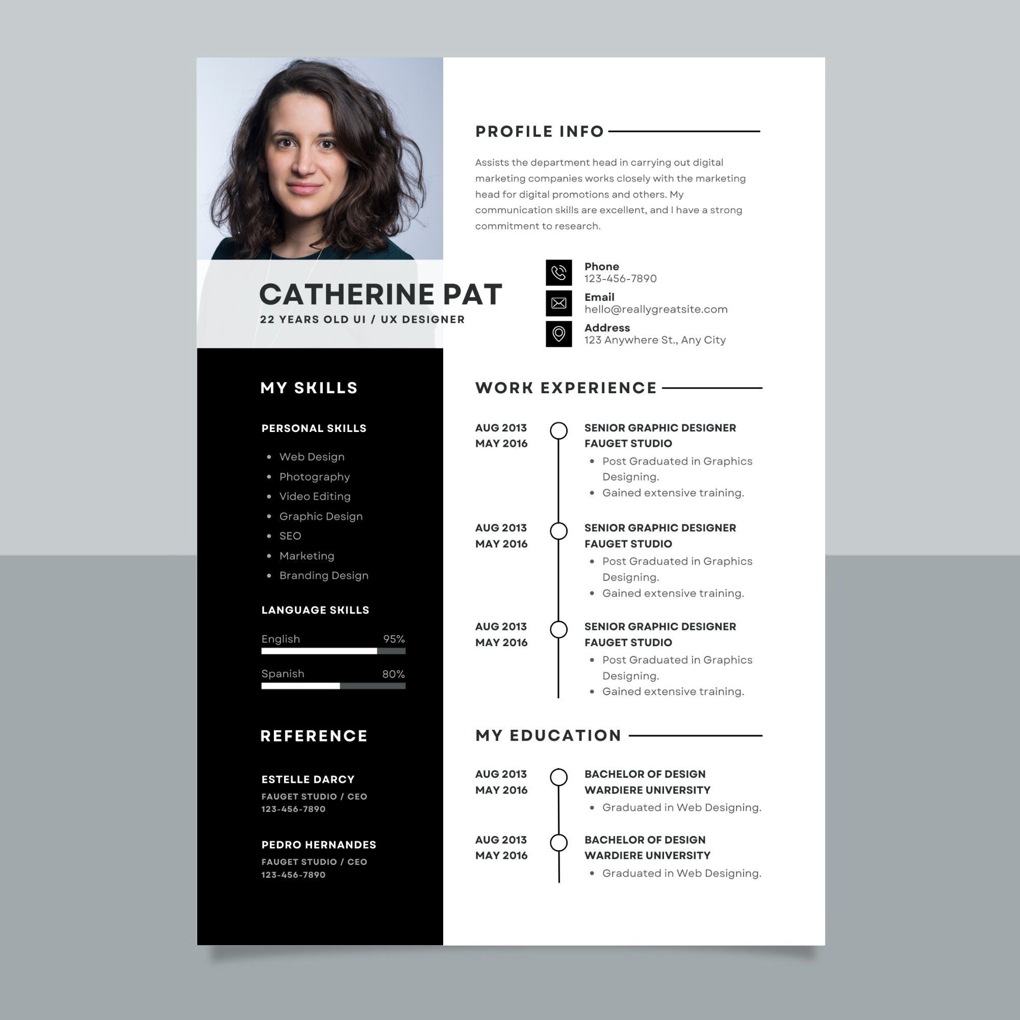 Canva Resume Template UI/UX Designer Professional Resume Template Canva Resume Template UI/UX Designer Professional Resume Template