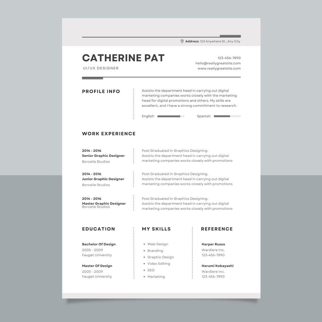 Canva Resume Template | UI/UX Designer | Professional Resume Template ...