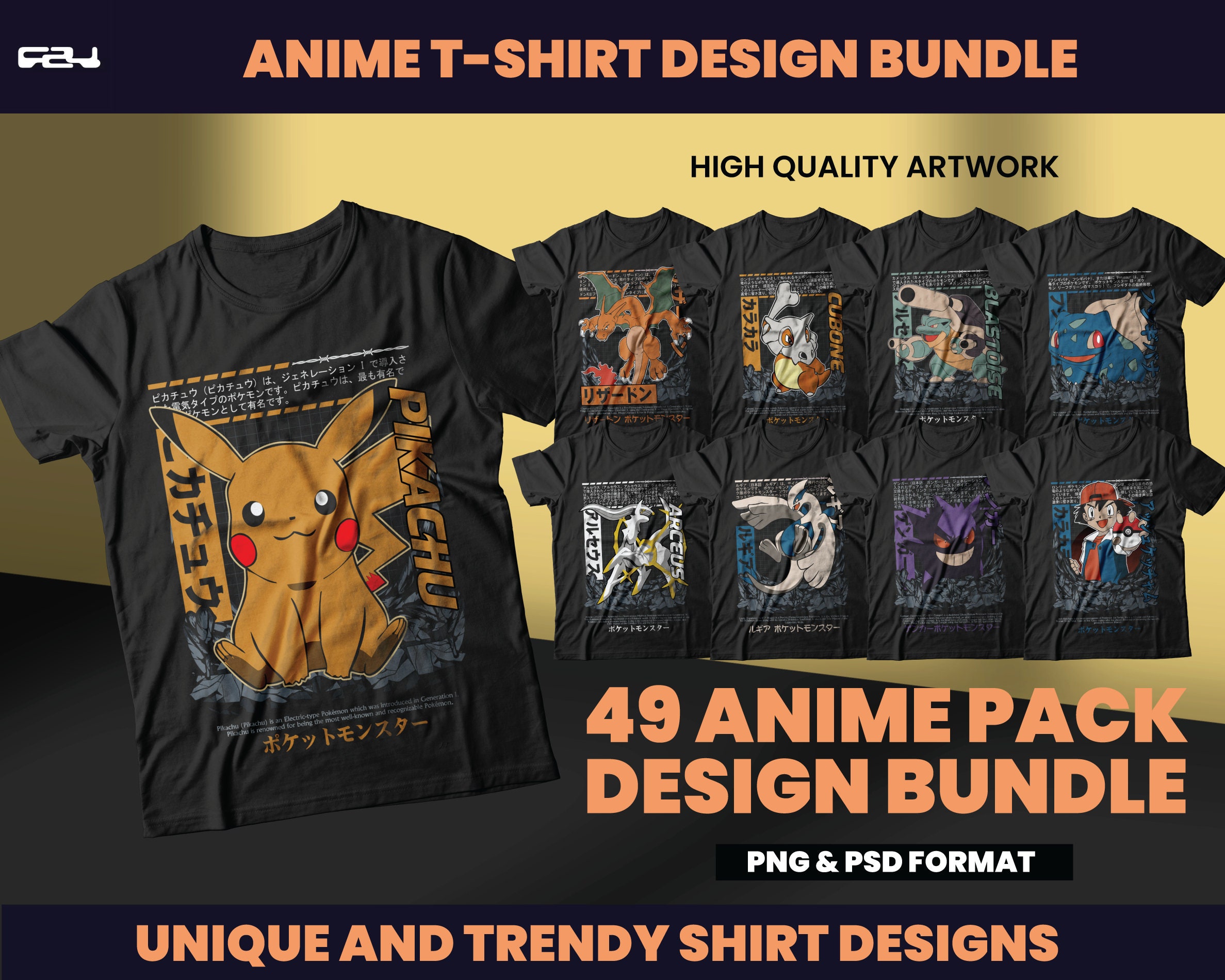 87 ANIME MIX tshirt designs bundle editable PART# 02 - Buy t-shirt designs