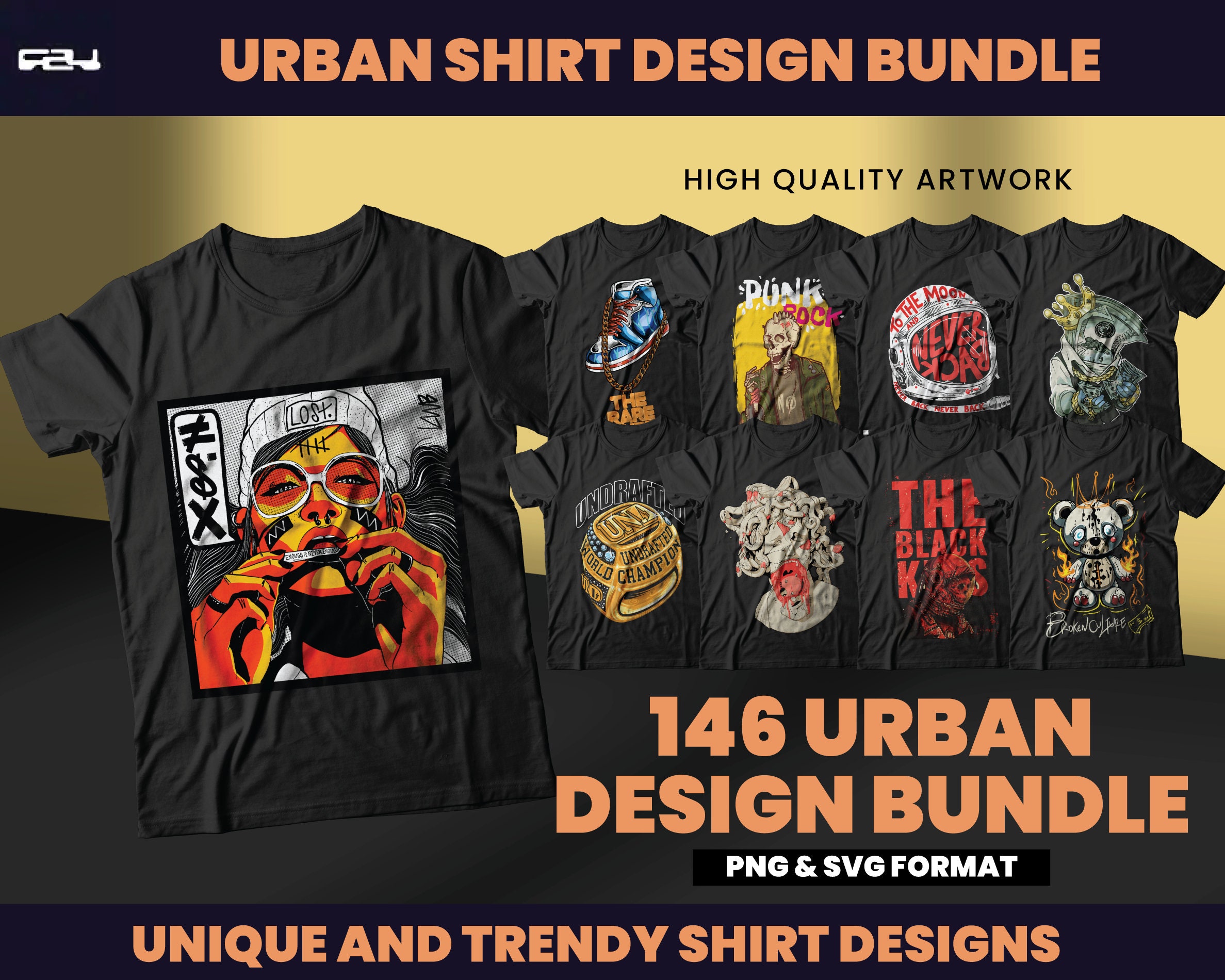 275 Urban Streetwear T-shirt Designs PNG Shirt Designs Abstract