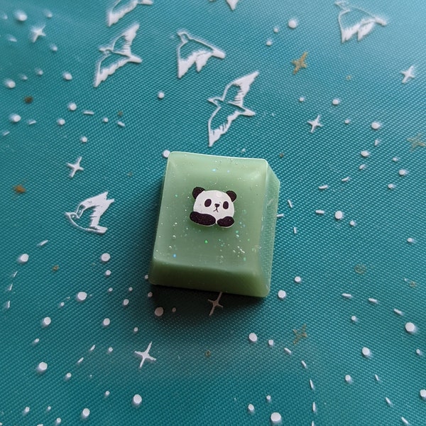 Sparkly Green Tea Panda Keycap | OEM | ESC