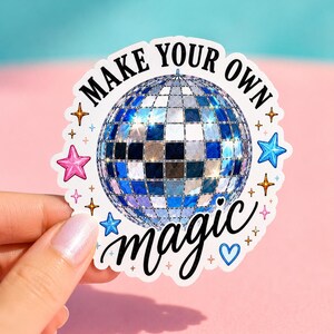 Make Your Own Magic Kiss-Cut Sticker | Disco Ball, Stars, Inspirational