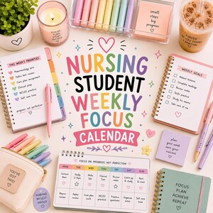Weekly Nursing Study Planner | Clinical Assignment Tracker (PDF Download)