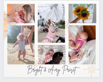 Bright & Airy Preset for Lightroom Mobile JPEG, RAW, Photo Filter