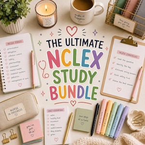 Nursing School Survival Bundle | NCLEX Study Guides, Priorities, Critical Care, Peds, Neuro, OB & More