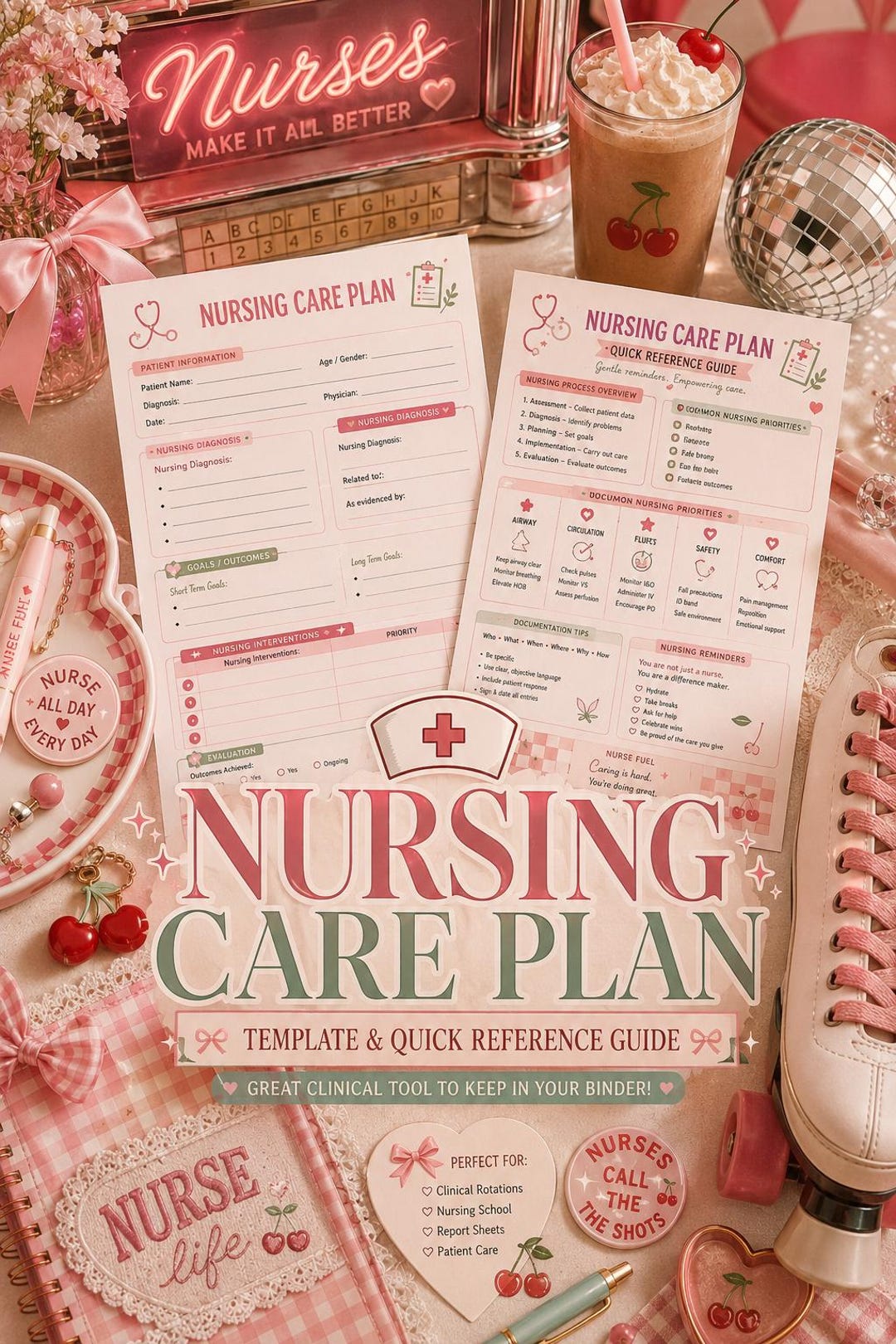 Nursing Care Plan Template & Quick Reference Guide | Printable Nursing ...