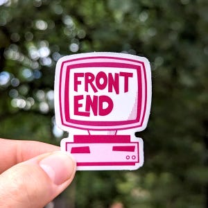 Adesivo codice front-end - Decalcomania in vinile per sviluppatori web in stile retrò, regalo per programmatori per ingegneri del software