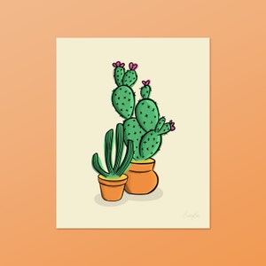 Kakteen Druck, Kaktus Poster, Bunte Pflanzen Kunst, Abstrakte Zimmerpflanzen, Geschenk für Pflanzenliebhaber und Enthusiasten