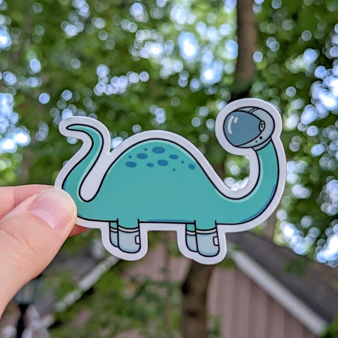 Green Brontosaurus Astronaut Sticker: Funny Space Dinosaur Decal - Etsy