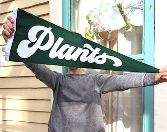 Plants Felt Pennant: Vintage Style Boho Plant Decor