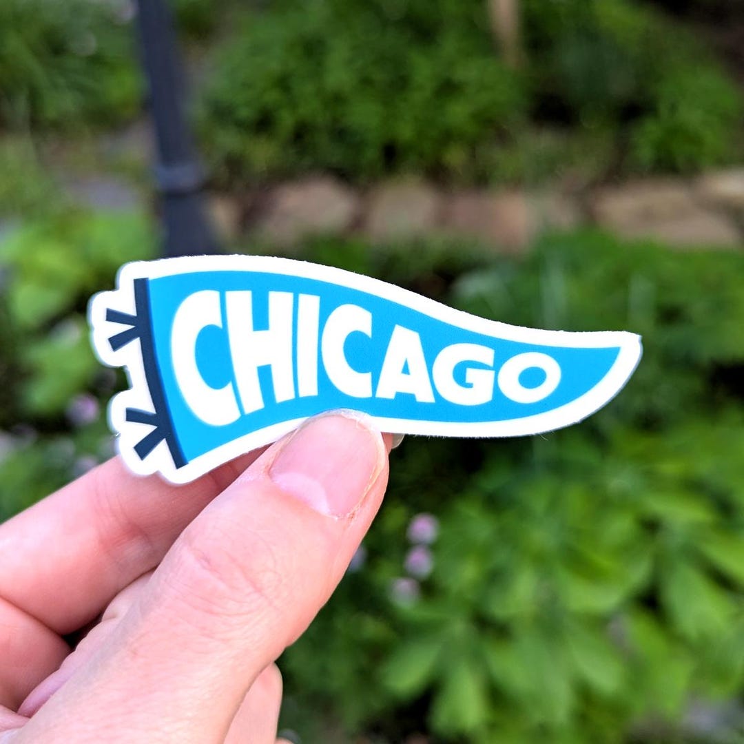 Chicago Pennant Sticker: City Flag Vinyl Decal, Illinois Souvenir - Etsy