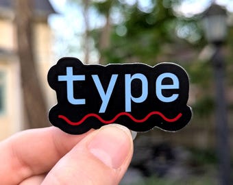 Tapez l'autocollant de développeur d'erreur de syntaxe | Cadeau programmeur | Sticker ordinateur portable et bouteille d'eau