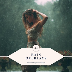 44 regnöverlägg – realistiska regn- och stormeffekter för Photoshop