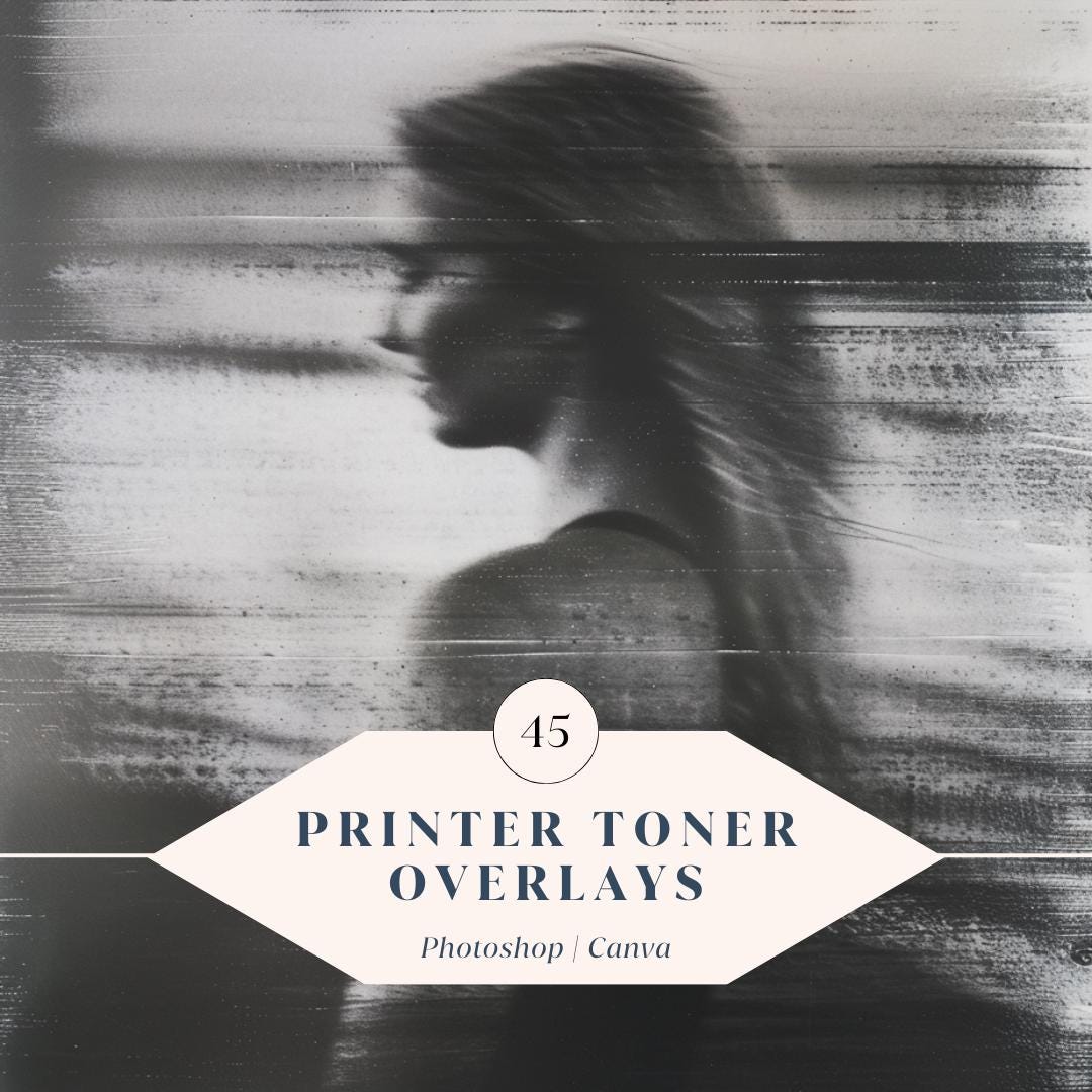 45 Printer Toner Overlays – Print, Scanner Texture & Distressed Copy ...