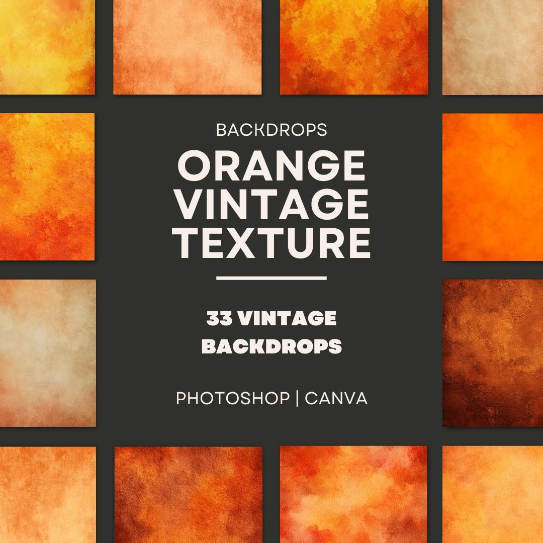 33 Orange Vintage Backdrops – High-resolution Textured Backgrounds for ...