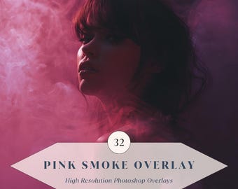 32 Pink Smoke Overlays – Colored Fog, Soft Haze & Atmospheric Smoke Effects for Photoshop | High Resolution