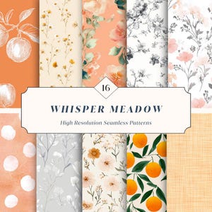 16 orangea sömlösa mönster – högupplösta digitala papper för scrapbooking, hantverk och bakgrunder | Direktnedladdning