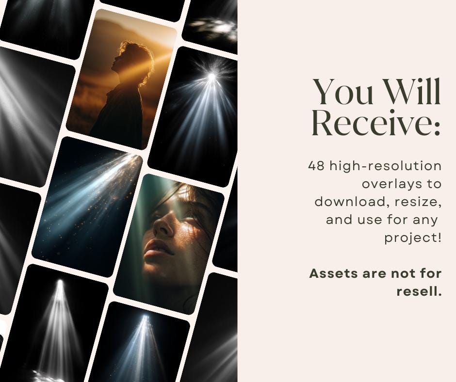 Sun Rays Props 48 Sun Ray Overlays – Cinematic Sunlight Beams & Light Ray Effects for ...