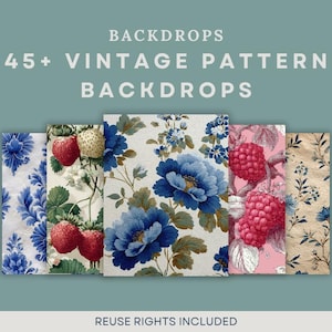 45 Vintage Floral Backgrounds | Elegant Textures, Antique Patterns, Romantic Overlays & Botanical Backdrops for Digital Design