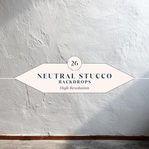26 Neutral Stucco Backdrops – Textured Wall Backgrounds for Photography, Minimal Plaster Backdrops for Canva + Photoshop | Instant Download