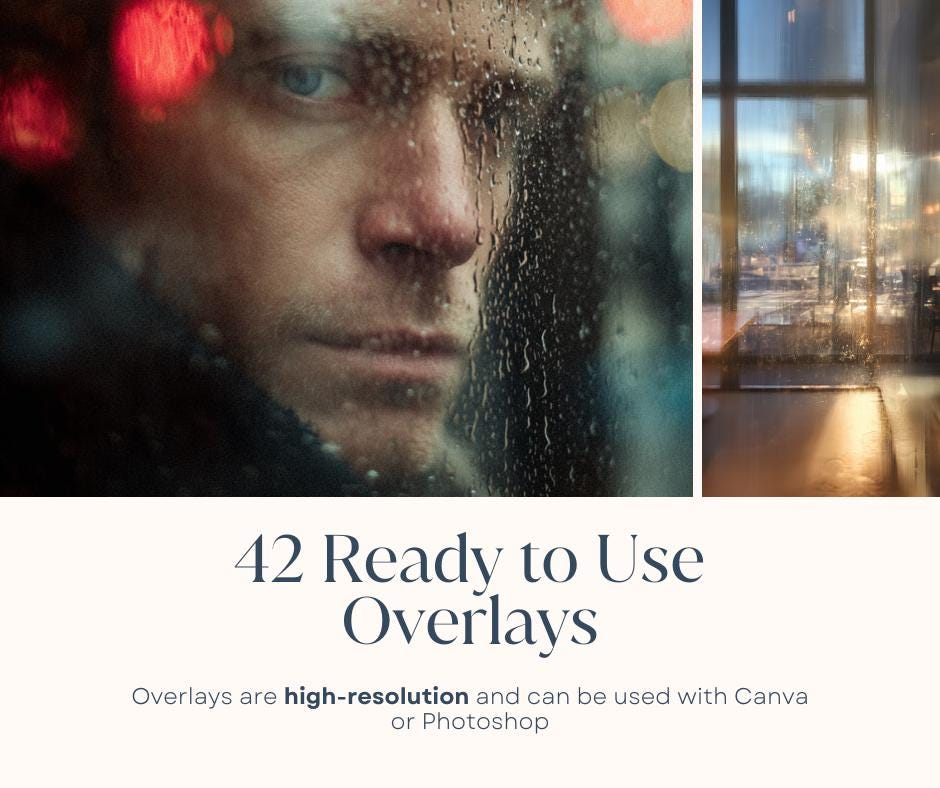 42 Window Overlays – Realistic Rainy Glass, Water Droplets & Wet Window ...