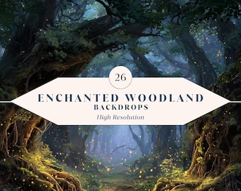 26 Enchanted Woodland Backdrops – Magical Forest Backgrounds | Instant Download