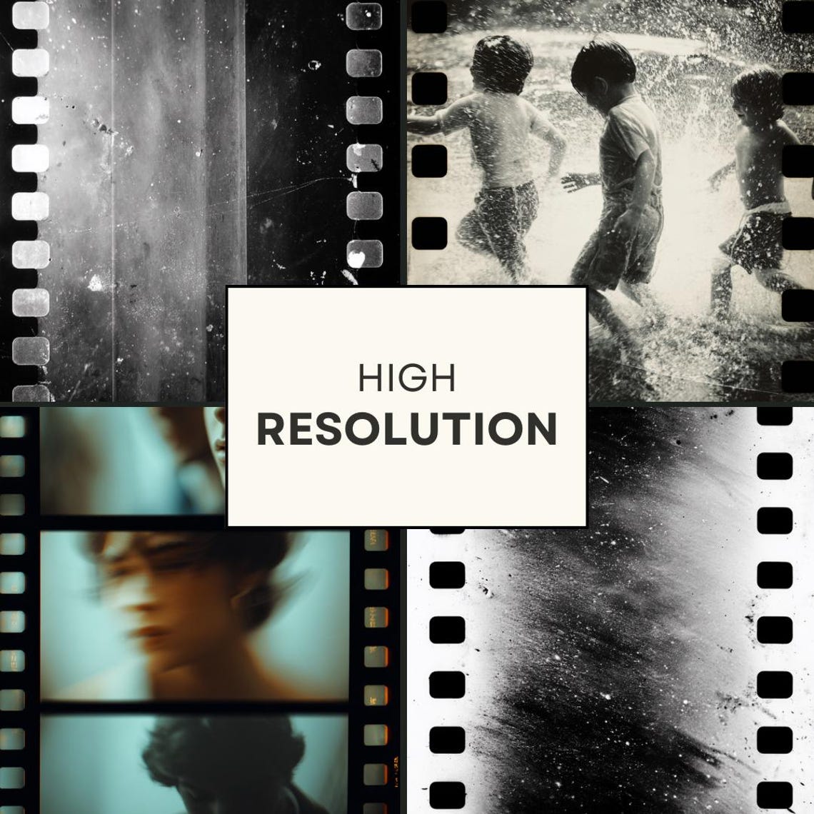 Resolution Overlay 16 Film Reel Overlays – High-resolution Vintage Film Strip Frames, 35mm ...
