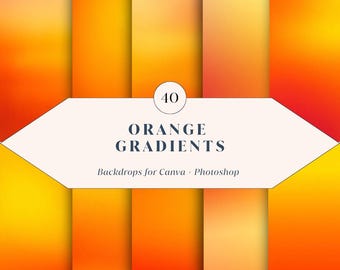 40 Orange Gradient Backdrop Backgrounds – Soft Neutral Gradient Backdrops for Photoshop & Canva | High-Resolution Digital Backgrounds
