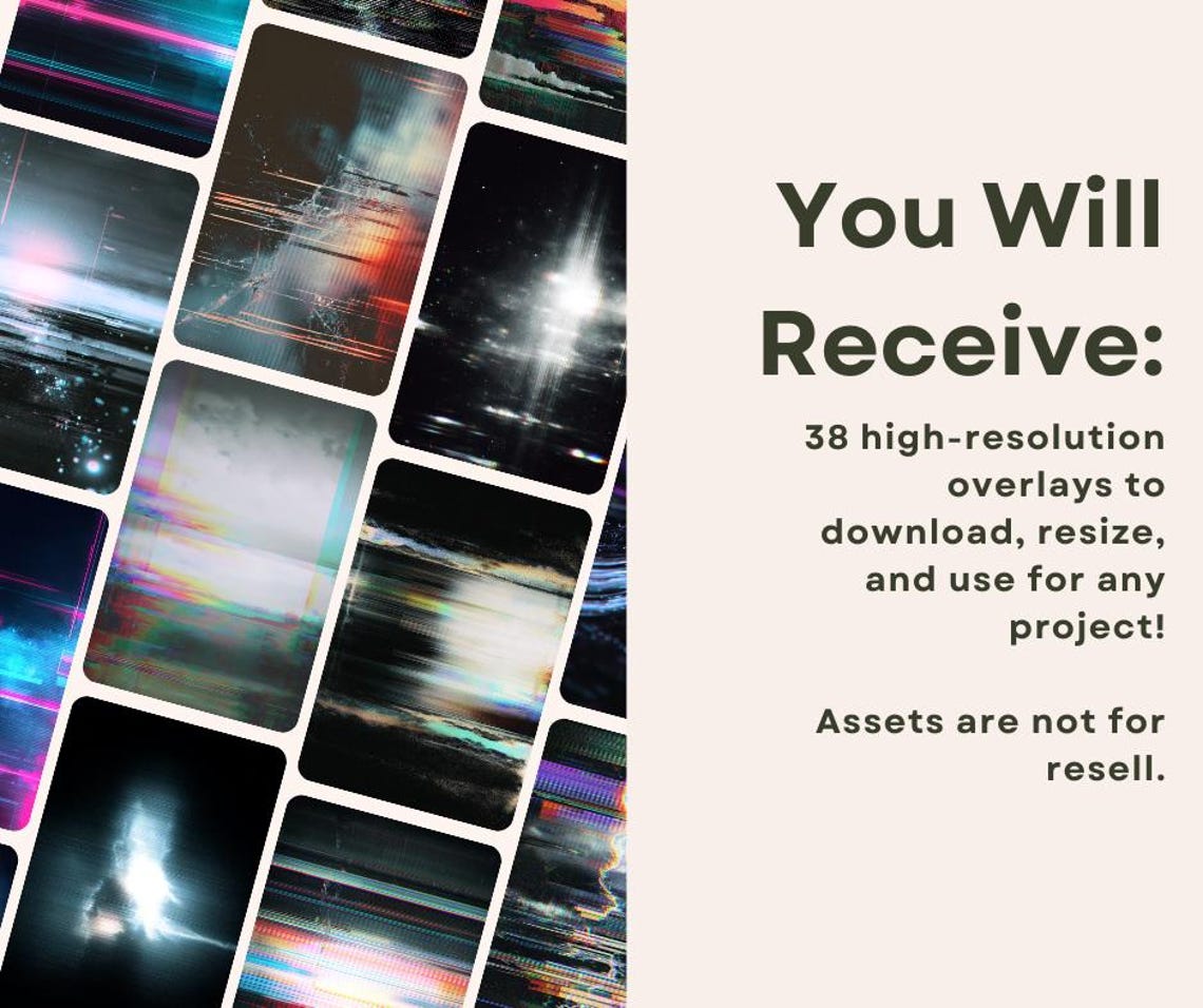 38 Futuristic Overlays – High-resolution Glitch, Digital Distortion ...