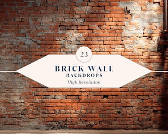 23 Brick Wall Backdrops – High-Resolution Brick Backgrounds for Photography, Rustic Wall Backdrops | Instant Download