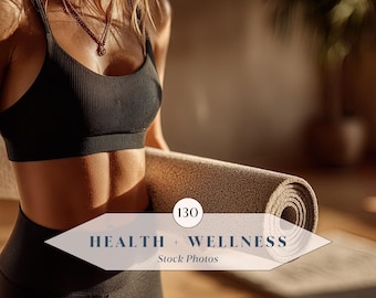 130+ Wellness Stock Photos Bundle | Health, Self-Care, Supplements, Lifestyle, Natural, Clean, Minimalist Aesthetic Digital Images & Mockups