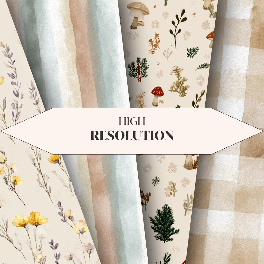 20 Seamless Woodland Patterns – High-resolution Nature-inspired Repeat ...