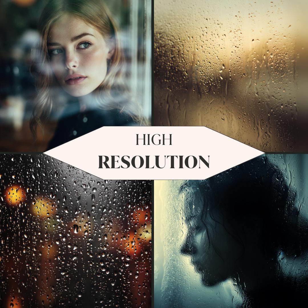 42 Window Overlays – Realistic Rainy Glass, Water Droplets & Wet Window ...