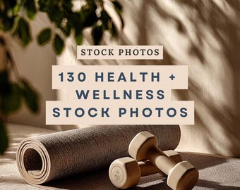 130+ Wellness Stock Photos Bundle | Health, Self-Care, Supplements, Lifestyle, Natural, Clean, Minimalist Aesthetic Digital Images & Mockups