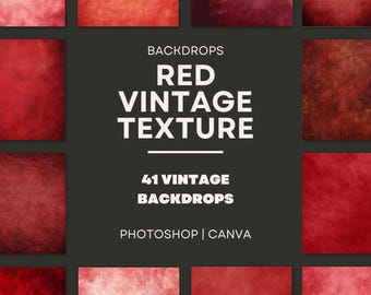 41 sfondi vintage rossi – Texture ad alta risoluzione per Canva e Photoshop / Download immediato