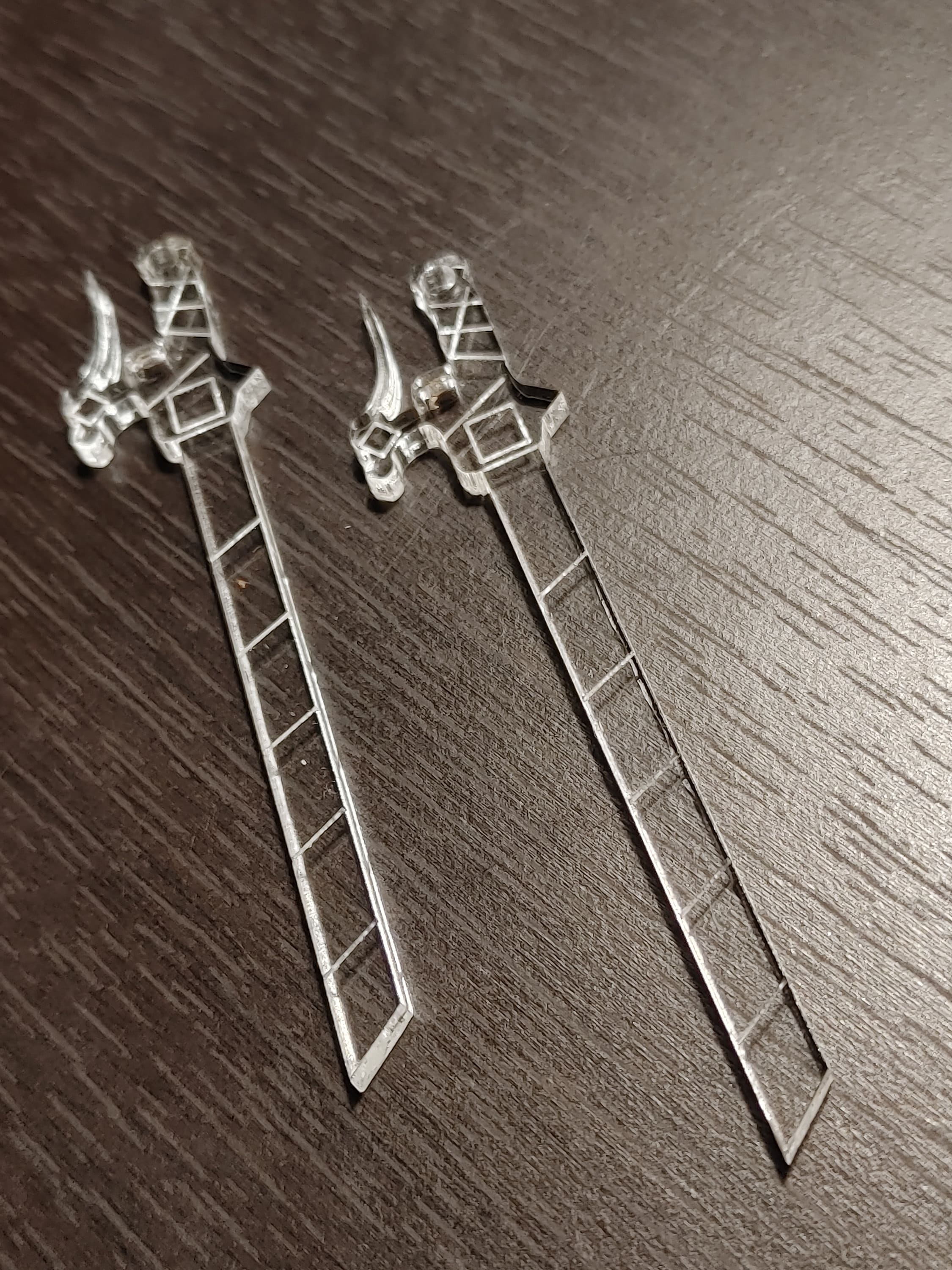 ODM Gear Sword Acrylic Earrings Etsy