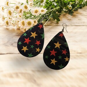Afrocentric  earrings, African prints Black Girl Magic,Teardrop Earrings