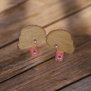 Afrocentric Woman  Wood Earrings Africa Wooden Earrings,Post Earrings